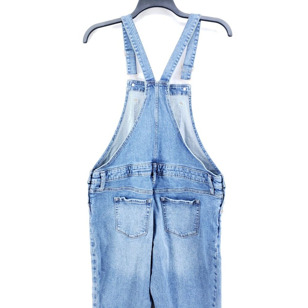 Isabel Maternity Denim Overalls Size 4 Cotton Blend Blue Raw Hem - Picture 4 of 9